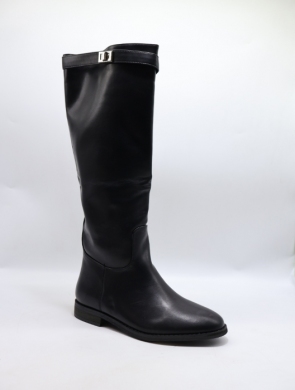Kozaki damskie ocieplane na płaskim (36-41) 88-2 PU/BLACK
