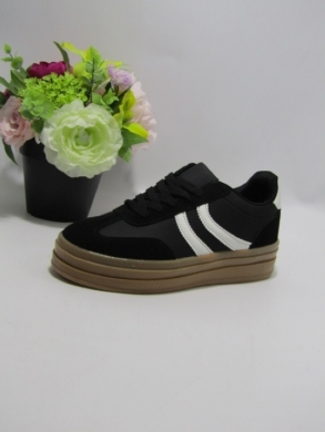 Buty sportowe damskie na płaskim (36-41) 6117-1 BL/WHITE