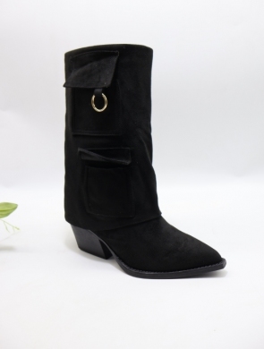 Kozaki damskie na obcasie (36-41) FC77-1 BLACK