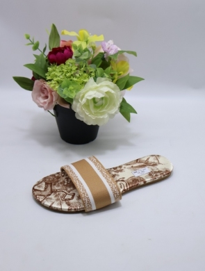 Klapki damskie na płaskim (36-41) 75-13 KHAKI