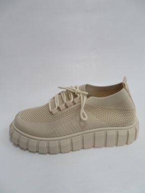 Buty sportowe damskie na płaskim (36-41) 88-33 BEIGE