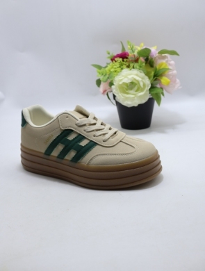 Buty sportowe damskie na płaskim (36-41) ZL-16 BE/GREEN