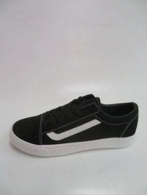 Tenisówki damskie na płaskim (36-41) 18081D BLACK/WHITE