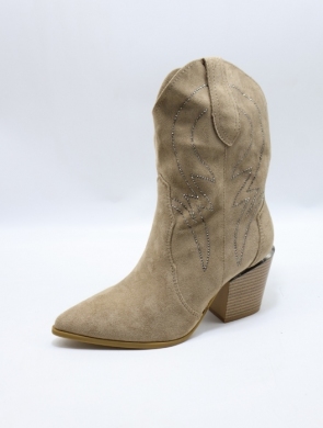 Botki damskie na obcasie (36-41) A9585 KHAKI
