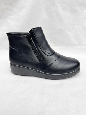 Botki damskie ocieplane na płaskim (36-42) 8141-1 BLACK