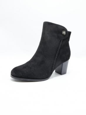 Botki damskie ocieplane na obcasie (36-41) H2270A BL