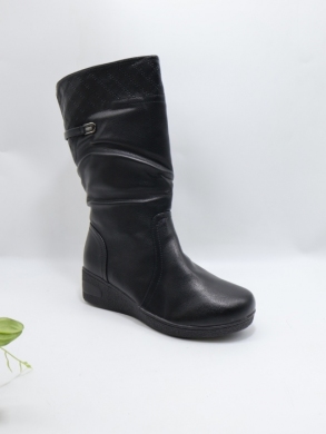 Kozaki damskie ocieplane na koturnie (39-43) D88330-73 BL