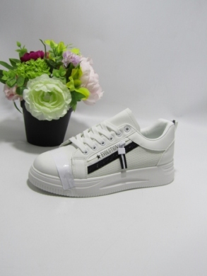 Buty sportowe damskie na płaskim (36-41) SJ2383-2 WH/BLACK