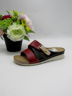 Klapki damskie na płaskim (36-41) KH1105 BL/RED