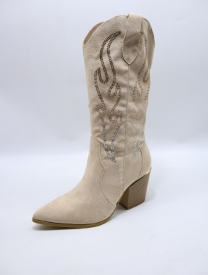 Kozaki damskie na obcasie (36-41) A9588 BEIGE