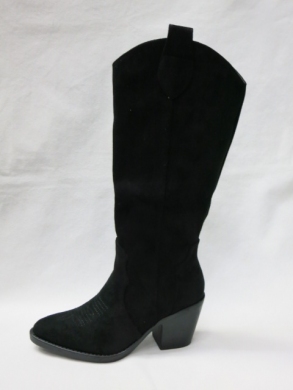Kozaki damskie ocieplane na obcasie (36-41) 16807 BLACK