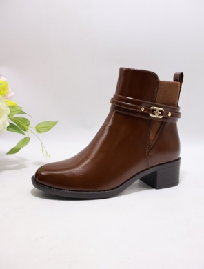 Botki damskie ocieplane na obcasie (36-41) 6516 CAMEL