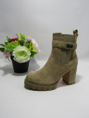 Botki damskie ocieplane na obcasie (36-41) 168-538 KHAKI
