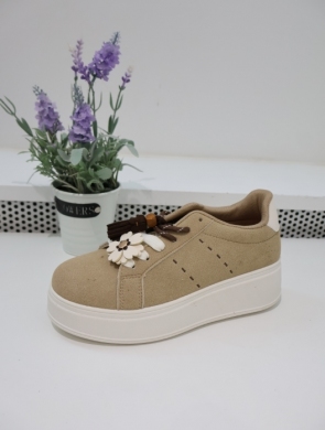 Buty sportowe damskie na płaskim (36-41) C3930 KHAKI
