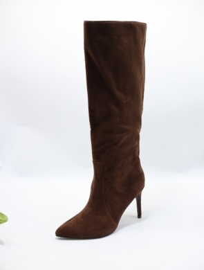 Kozaki damskie ocieplane na szpilce (36-41) 588-43 BROWN