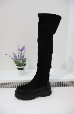 Kozaki damskie na płaskim (36-41) 68199 BLACK
