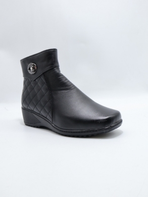Botki damskie ocieplane na koturnie (39-43) B08T BLACK