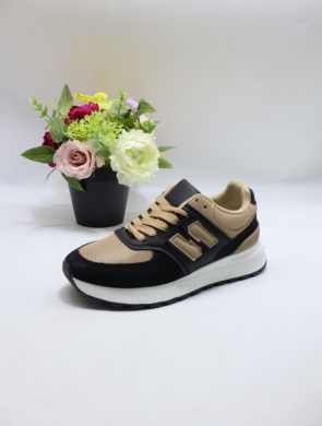 Buty sportowe damskie na płaskim (36-41) D251-11 BL/CAMEL