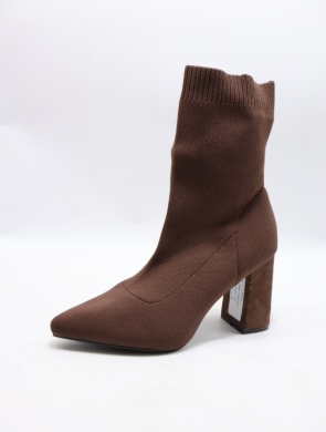 Botki damskie na obcasie (36-41) B3071 BROWN