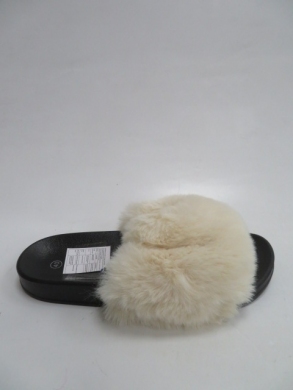 Klapki damskie z futerkiem (36-41) LE-398 BEIGE