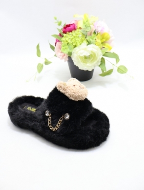 Kapcie damskie ocieplane (36-41) SP56-1 BLACK