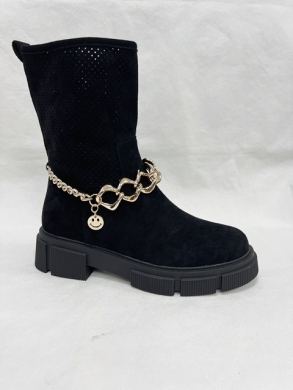 Botki damskie na płaskim (36-41) 26128 BLACK