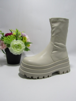 Botki damskie na koturnie (36-41) 52062 BEIGE