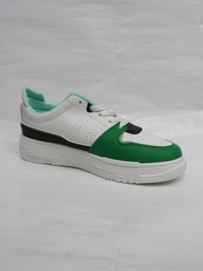 Buty sportowe damskie na płaskim (36-41) LS622 WHITE/GREEN