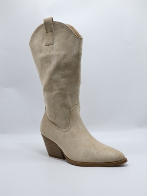 Kozaki damskie na obcasie (36-41) 7623 BEIGE
