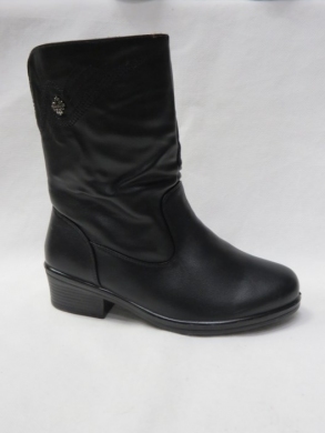 Kozaki damskie ocieplane na płaskim (37-42) 7170 BLACK