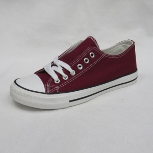 Trampki damskie na płaskim (36-41) 7BW-11 BORDO