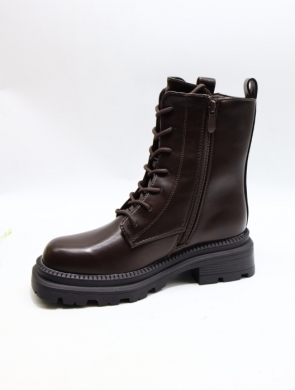 Botki damskie ocieplane na płaskim (36-41) BM173 BROWN
