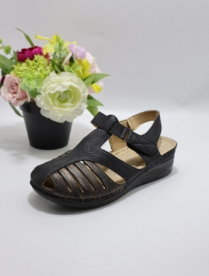 Sandały damskie na koturnie (36-41) 21310-1 BLACK