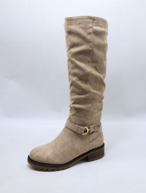 Kozaki damskie ocieplane na płaskim (36-41) F6336 KHAKI