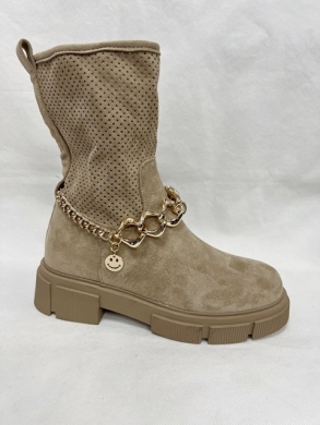 Botki damskie na płaskim (36-41) 26128 KHAKI