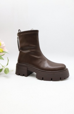 Botki damskie na płaskim (36-41) AM7566 BROWN
