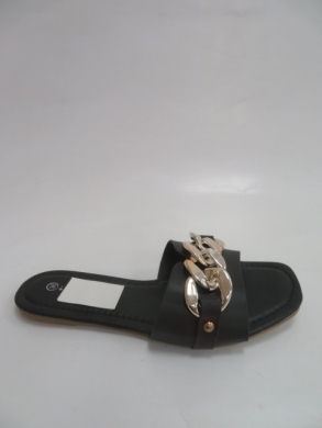 Klapki damskie na płaskim (36-41) F-39 BLACK