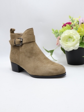 Botki damskie ocieplane na obcasie (36-41) WJ025 KHAKI
