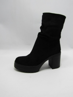 Botki damskie ocieplane na obcasie (36-41) 7617 BLACK