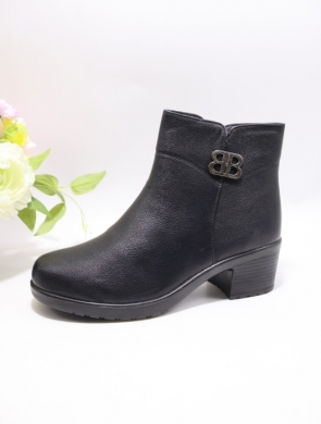 Botki damskie ocieplane na obcasie (36-41) JF-62 BLACK