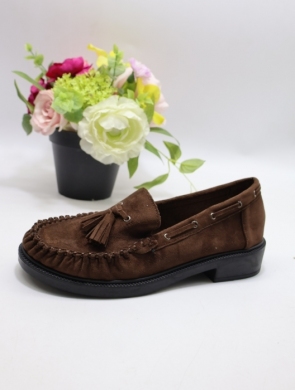 Mokasyny damskie na płaskim (36-41) 22-370 BROWN