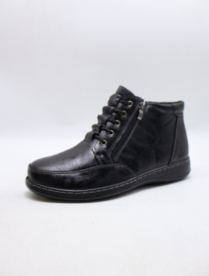 Botki damskie ocieplane na płaskim (36-42) 22T98-1 BLACK