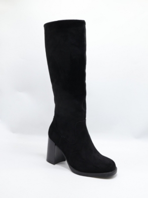 Kozaki damskie ocieplane na obcasie (36-41) 9141 BLACK