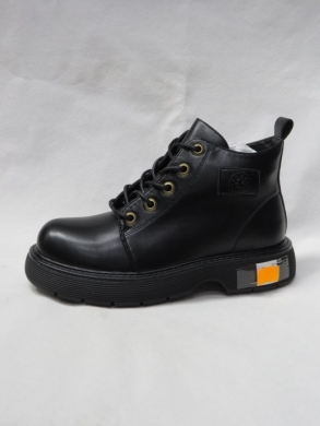 Botki damskie ocieplane na płaskim (36-41) D8751 BLACK