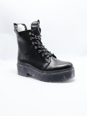 Botki damskie na płaskim (36-41) D19-7812 BLACK