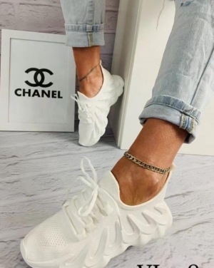 Buty sportowe damskie na płaskim (36-41) VL158 WHITE