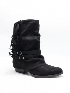 Kozaki damskie na obcasie (36-41) MB73 BLACK