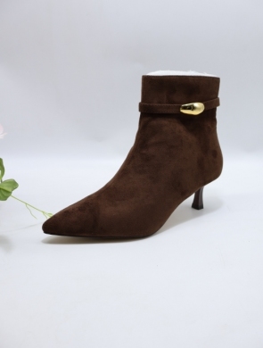 Botki damskie na szpilce (36-41) 5277 BROWN