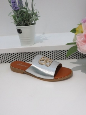Klapki damskie na płaskim (36-41) YE-722 SILVER