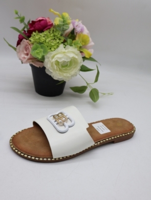 Klapki damskie na płaskim (36-41) WSA-145 WHITE